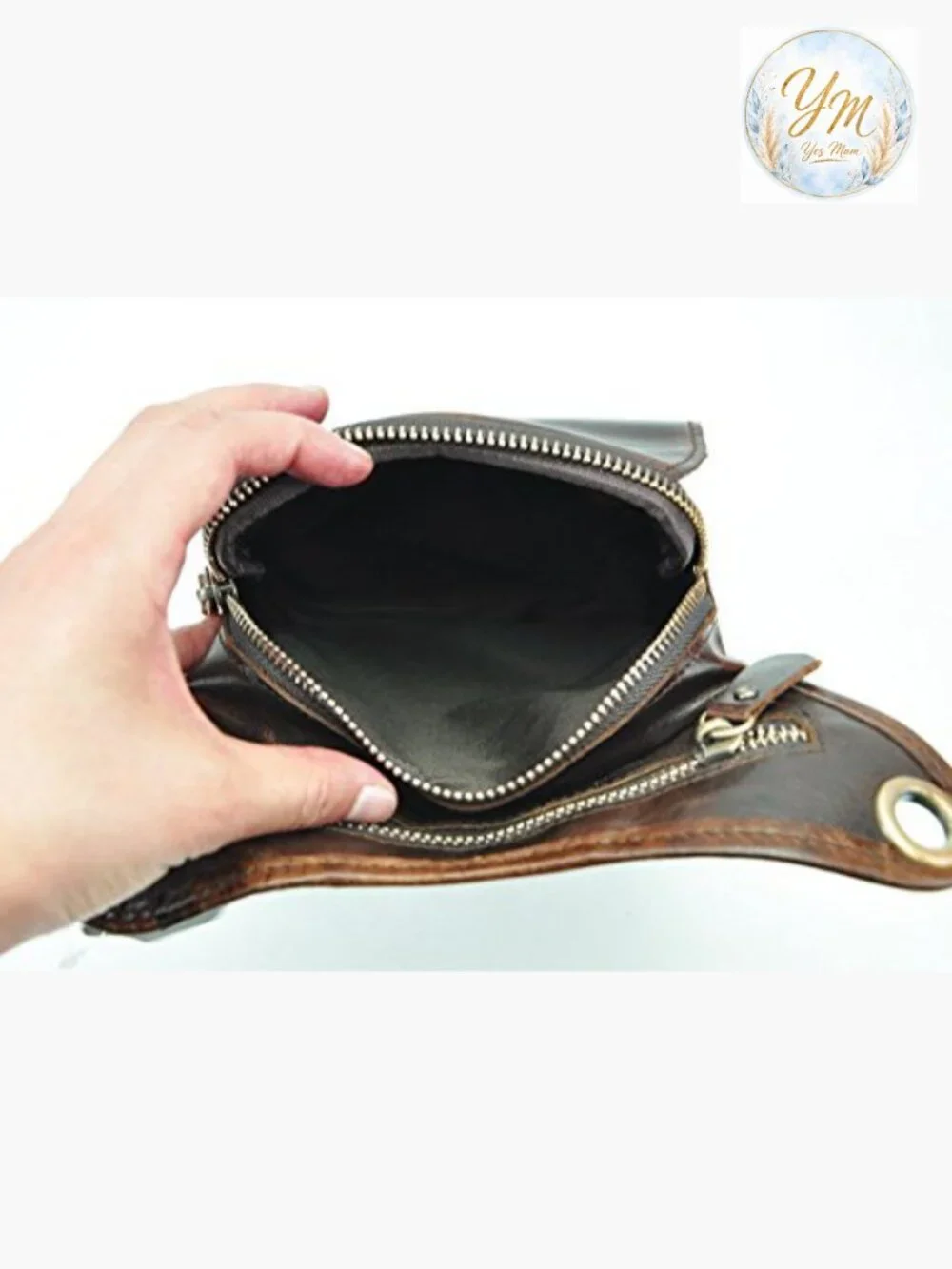 Genuine Leather Motorcycle Waist Pack Messenger Crossbody Bag